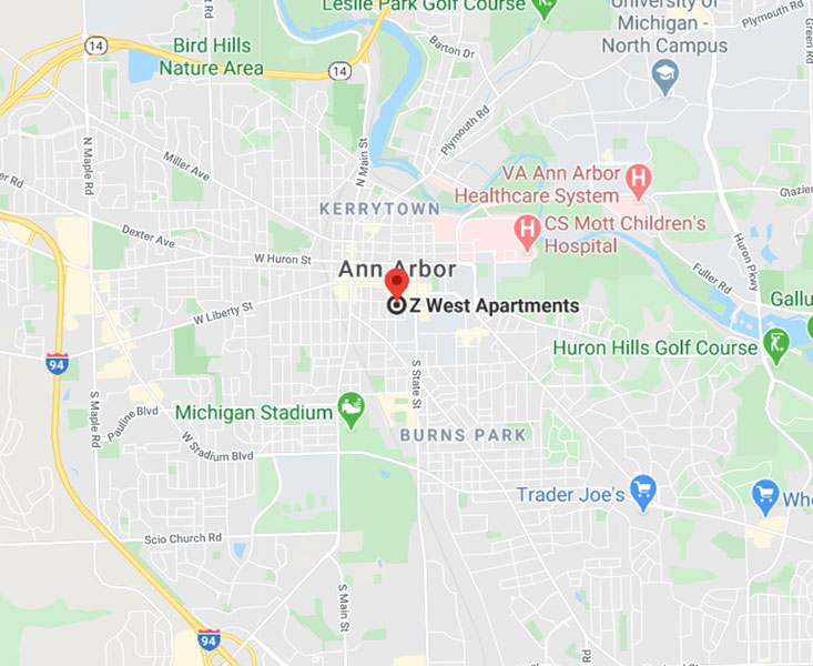 Map of Z West Apartments